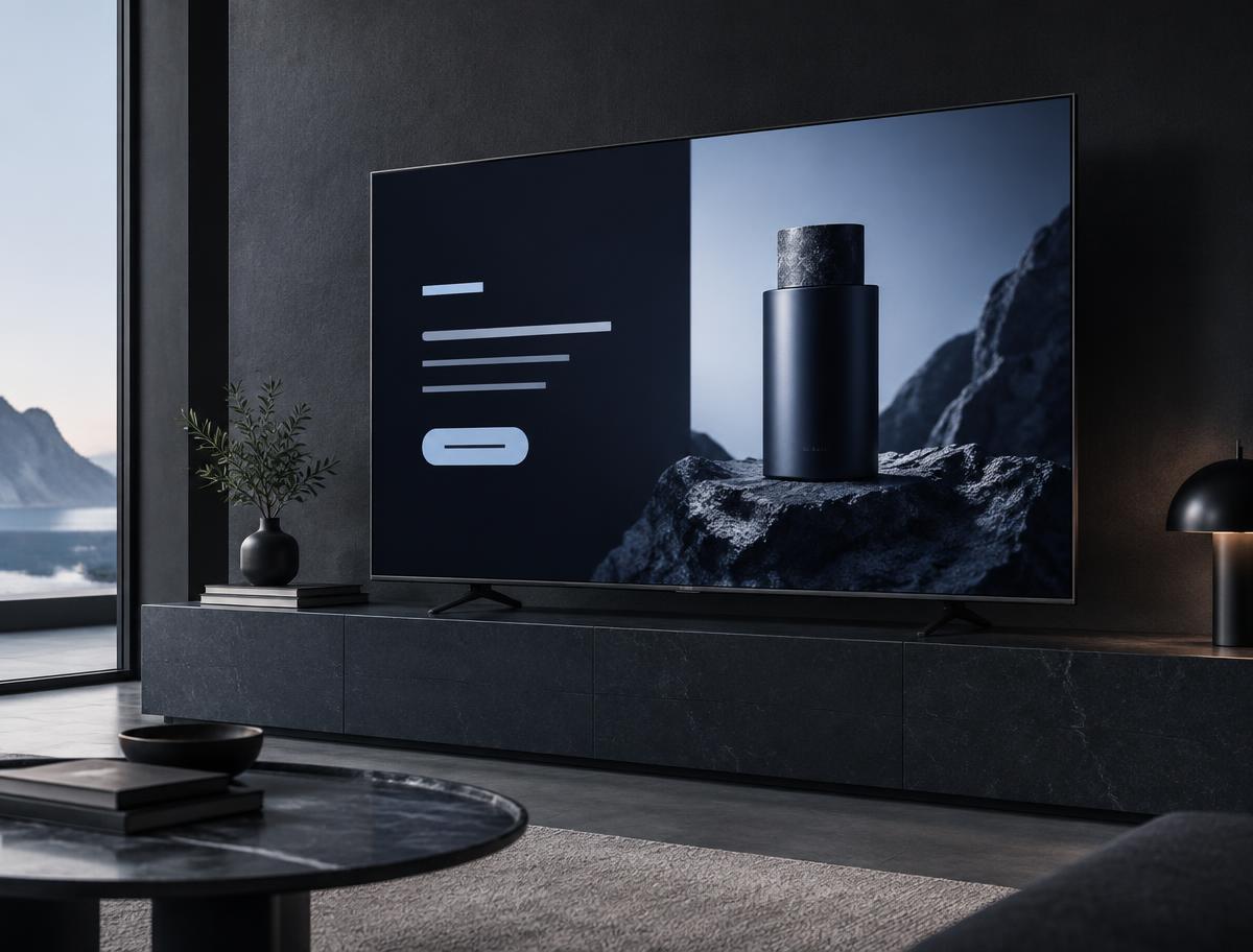 Televisão a apresentar uma campanha publicitária